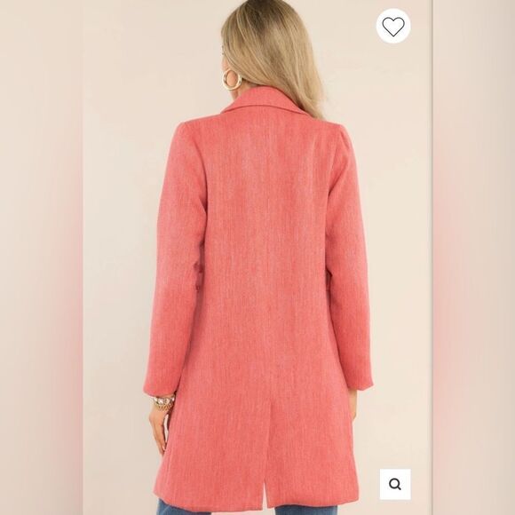 Aura On a High Note Coat Tie Waist Double Breasted Porcelain Rose Pink M - Picture 2 of 10